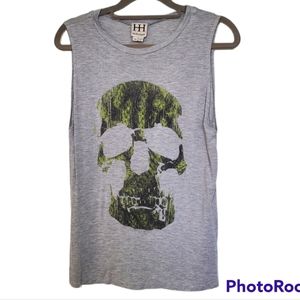 Revolve Haute Hippie Skull Graphic Print Sleeveless T Shirt Tank Top XS
